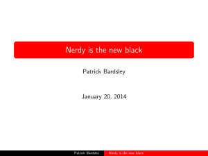 Nerdy is the new black Patrick Bardsley January 20, 2014