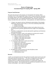 Doctor of Engineering Assessment Report for Spring 2004 – Spring 2005