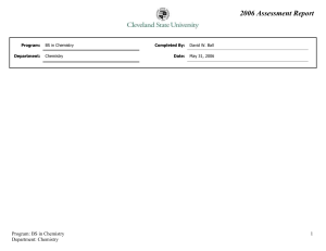 2006 Assessment Report Program: BS in Chemistry  1