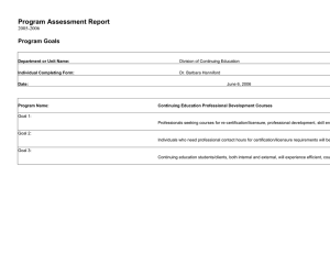 Program Assessment Report Program Goals  2005-2006