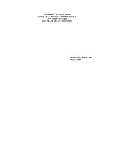 ASSESSMENT REPORT 2005-06 ATHLETIC ACADEMIC ADVISING OFFICE UNIVERSITY STUDIES CLEVELAND STATE UNIVERSITY