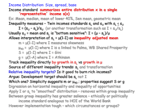Income Distribution: Size, spread, base Income standard and s