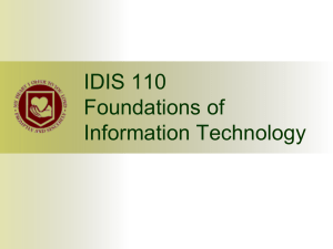 IDIS 110 Foundations of Information Technology