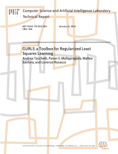 GURLS: a Toolbox for Regularized Least Squares Learning Technical Report