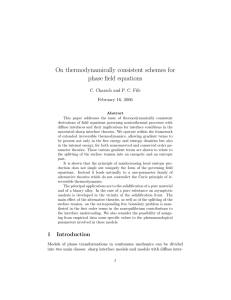 On thermodynamically consistent schemes for phase field equations February 16, 2006