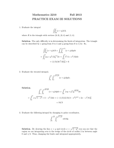 Mathematics 2210 Fall 2013 PRACTICE EXAM III SOLUTIONS