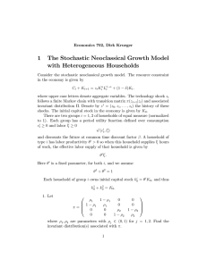 1 The Stochastic Neoclassical Growth Model with Heterogeneous Households
