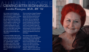 Alumni Profile creating Better Beginnings:  Loretta Finnegan, M.D., HU ’64