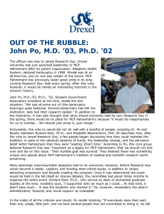 OUT OF THE RUBBLE: John Po, M.D. ’03, Ph.D. ’02