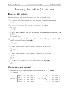 Learning Celebration #5 Solutions Example (14 points)