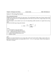 Chapter 4: Managing Your Money Lecture notes Math 1030 Section C