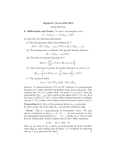 Algebraic Curves/Fall 2015 Aaron Bertram C = V (F