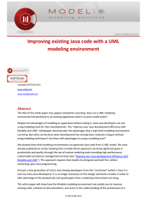 Improving existing Java code with a UML modeling environment Abstract