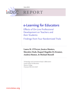 REPORT e-Learning for Educators