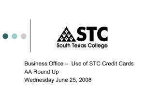 – Use of STC Credit Cards Business Office AA Round Up
