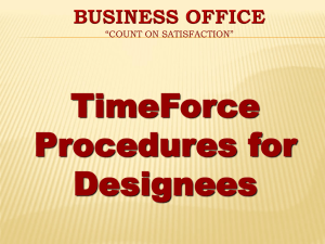 TimeForce Procedures for Designees