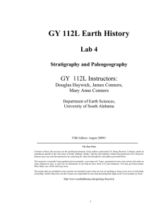 GY 112L Earth History Lab 4 GY  112L Instructors:
