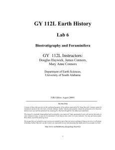 GY 112L Earth History Lab 6 GY  112L Instructors: