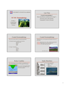 GY 301: Geomorphology Last Time