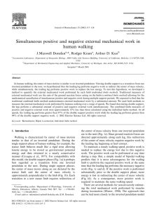 Simultaneous positive and negative external mechanical work in human walking J.Maxwell Donelan