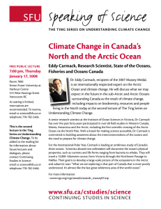 Speaking of Science Climate Change in Canada’s North and the Arctic Ocean
