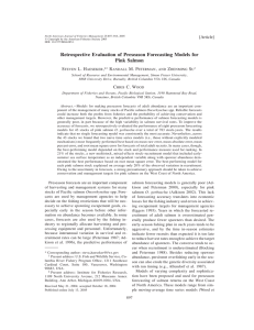 Retrospective Evaluation of Preseason Forecasting Models for Pink Salmon [Article] S