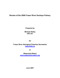 Review of the 2006 Fraser River Sockeye Fishery