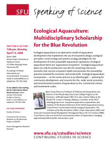 Speaking of Science Ecological Aquaculture: Multidisciplinary Scholarship for the Blue Revolution
