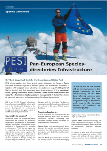 Pan-European Species- directories Infrastructure Features Species uncovered