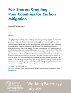 Fair Shares: Crediting Poor Countries for Carbon Mitigation David Wheeler