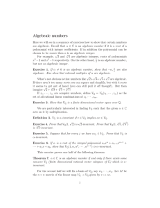Algebraic numbers