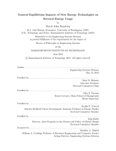 General Equilibrium Impacts of New Energy Technologies on Sectoral Energy Usage