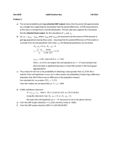 Stat 401B Lab#6 Solution Key Fall 2014 Problem 1