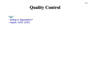 Quality Control QC - folding or degradation? - Hsp90, CHIP, UFD2