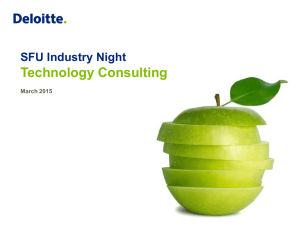 Technology Consulting SFU Industry Night March 2015
