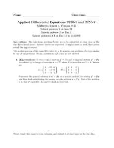 Applied Differential Equations 2250-1 and 2250-2