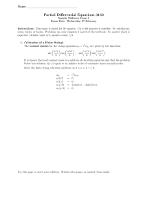 Partial Differential Equations 3150 Name