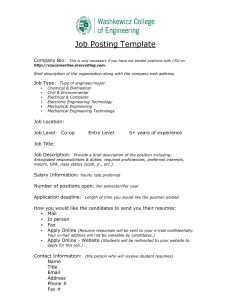 Job Posting Template  Company Bio: T