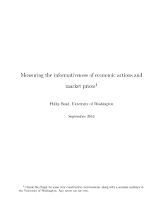 Measuring the informativeness of economic actions and market prices 1