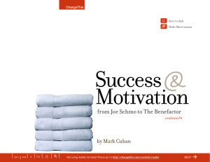 Success Motivation Å from Joe Schmo to The Benefactor