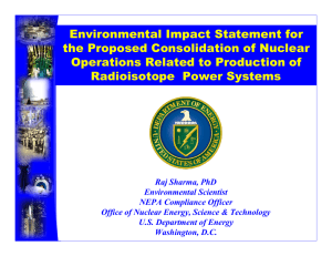 Environmental Impact Statement for the Proposed Consolidation of Nuclear