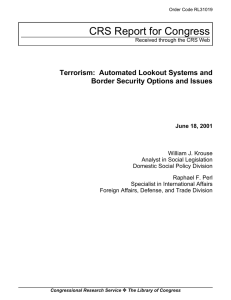CRS Report for Congress Terrorism:  Automated Lookout Systems and
