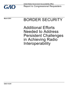 BORDER SECURITY Additional Efforts Needed to Address Persistent Challenges