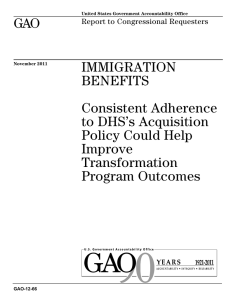 GAO IMMIGRATION BENEFITS Consistent Adherence