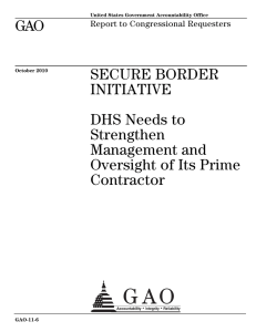 GAO SECURE BORDER INITIATIVE DHS Needs to