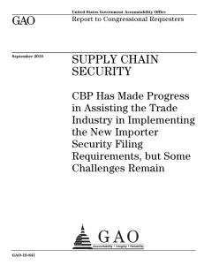 GAO SUPPLY CHAIN SECURITY