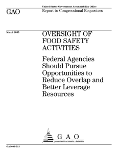 GAO OVERSIGHT OF FOOD SAFETY ACTIVITIES