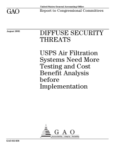 GAO DIFFUSE SECURITY THREATS USPS Air Filtration