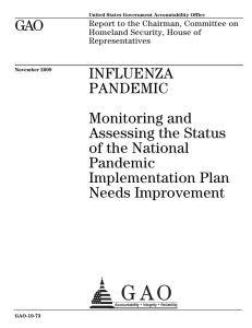 GAO INFLUENZA PANDEMIC Monitoring and