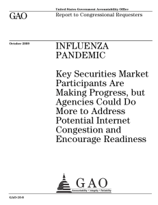 GAO INFLUENZA PANDEMIC Key Securities Market